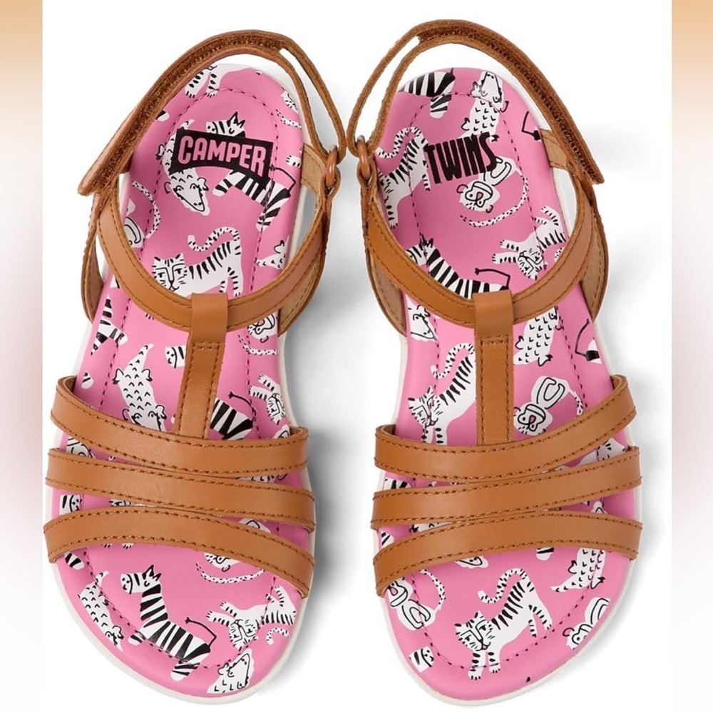Camper Twins sandals in leather Kids Brown Footwear NEW SIZE 3 (34)